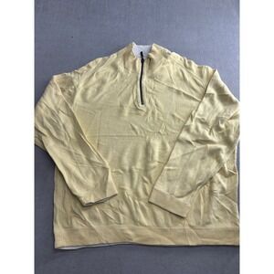 Tommy Bahama Yellow Quarter Zip Pullover Sweater Reversible Men's Size XL